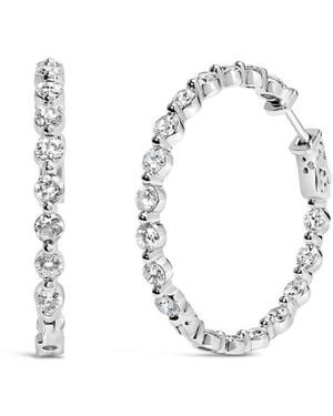 Haus of Brilliance 14K 5.00 Cttw Lab Grown Diamond Inside-Out Hoop Earring - Metallic