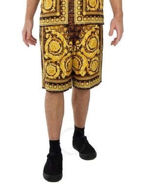 Versace Baroque Pattern-Printed Shorts - Yellow