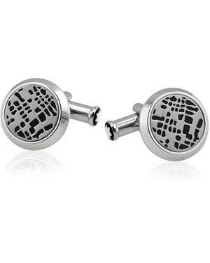 Montblanc Dots Pattern Steel Pvd Cufflinks - Metallic