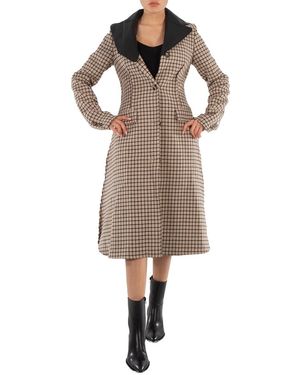 JW Anderson Ladies Clay Check-Print A-Line Coat, Brand Size 8 (Us - Brown