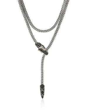 John Hardy Naga Lariat, Diamonds 36" - Metallic