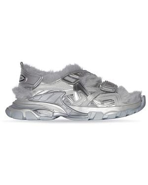 Balenciaga Track Flat Sandals - Gray