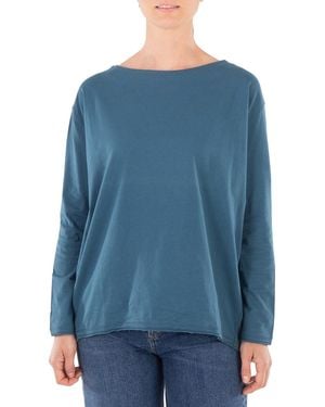 The Good Tee Organic Cocoon Long-Sleeve Top - Blue