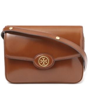 Tory Burch Robinson Spazzolato Convertible Shoulder Bag - Brown