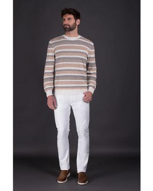 Moorer Striped Knit Sweater - Black