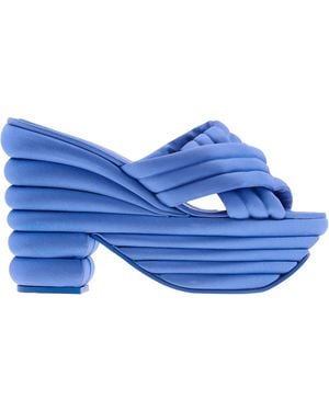 Ferragamo Rey Sculptural Platform Sandals - Blue