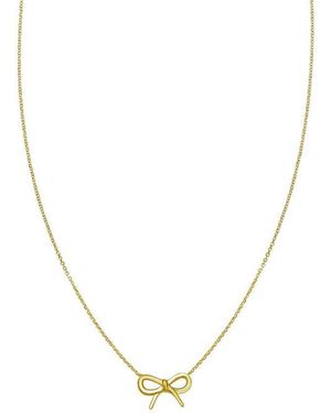 Tresorra 14K Small Bow Necklace - Metallic