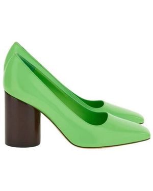 Ferragamo Pamela Patent Leather Pumps - Green