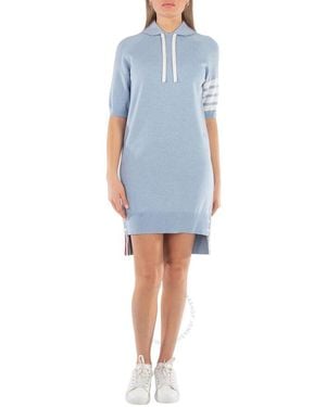 Thom Browne Jersey Stitch Raglan Sleeve Polo Collar Dress - Blue