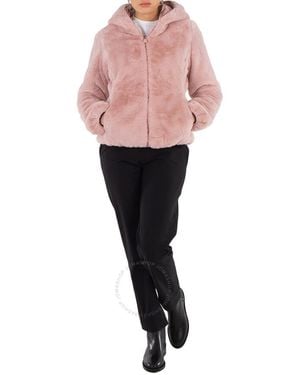 Save The Duck Laila Faux Fur Reversible Hooded Jacket, Brand Size 2 - Pink