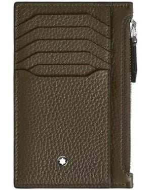 Montblanc Grain Leather 8Cc Zip Card Holder - Green