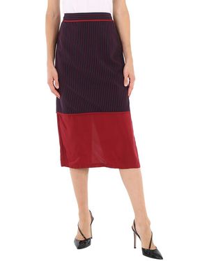 Sies Marjan Ladies Striped Panel Midi Skirt, Brand - Red