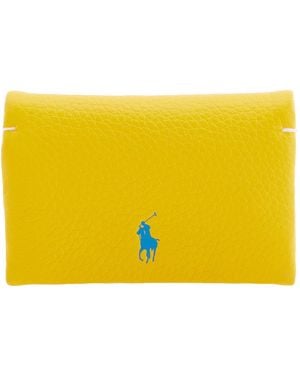 Polo Ralph Lauren Canary Logo Print Leather Wallet - Yellow