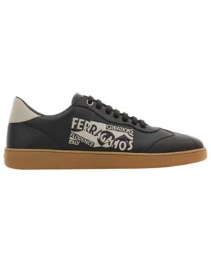 Ferragamo Ferragamo Venna Logo Low-Top Trainers - Black