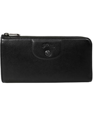 Longchamp Le Pliage Cuir 3.9 X 7.7 - Black