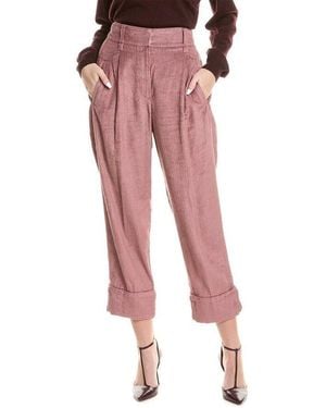 Brunello Cucinelli Cropped Wide Leg Trousers, Brand Size 42 (Us - Red