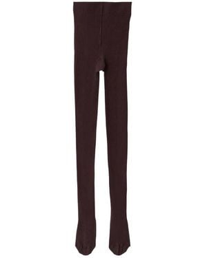 Burberry Ribbed Fine Wool Blend Tights - Purple