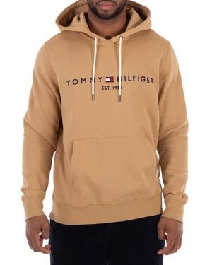 Tommy Hilfiger Logo Embroidery Hoody - Natural