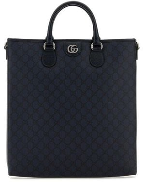 Gucci Gg Supreme Fabric Ophidia Shopping Bag - Blue