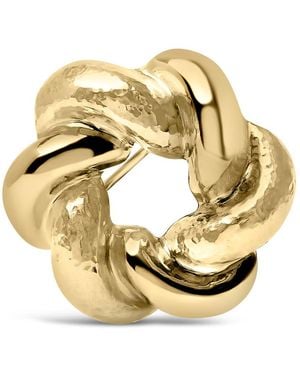 Haus of Brilliance 18K Sculpted Knot Brooch - Metallic