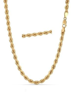 Kylie Harper 14K Thick/Heavy 5Mm Diamond-Cut Rope Chain Necklace - Metallic