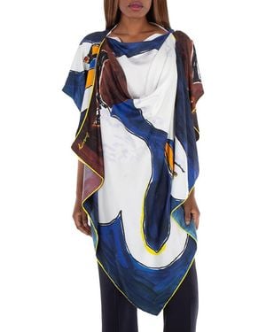 Burberry Short Sleeve Swan Print Blouse - Blue