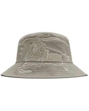 Burberry Ekd Cotton Bucket Hat - Gray
