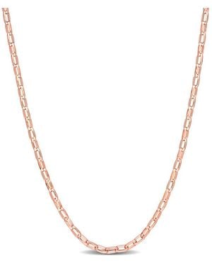 Amour Fancy Rectangular Rolo Chain Necklace - Metallic