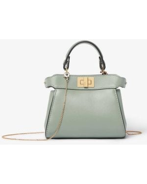 Fendi Nano Peekaboo Nappa Leather Miniature Bag - Grey