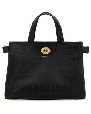Burberry Leather Mini Cotswolds Handbag Borse A Mano - Black