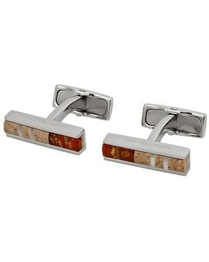 Montblanc Deco Cuff Links With Wood And Amber Inlays 111333 - Metallic