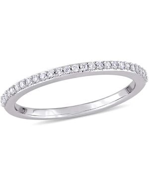 Amour 1/8 Ct Tw Diamond Semi-Eternity Anniversary Band - Metallic