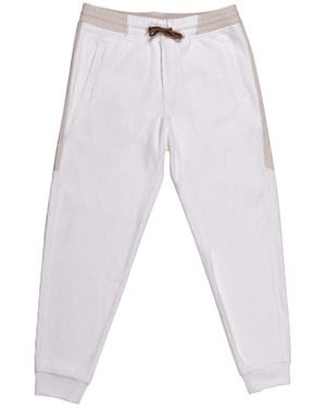 Brunello Cucinelli Cream Relaxed Corduroy Trousers - Blue
