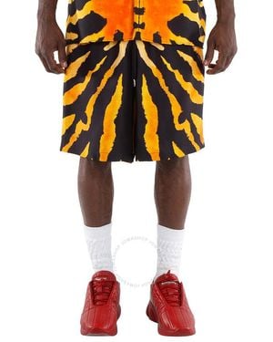 Burberry Silk Animal Print Shorts - Yellow