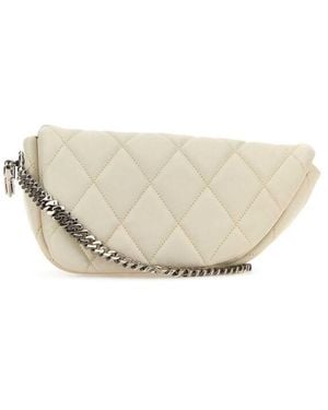 Burberry Leather Shield Lock Shoulder Bag - White
