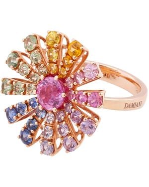 Damiani Margherita 18K Rose Sapphire Ring, Size 13 - Pink