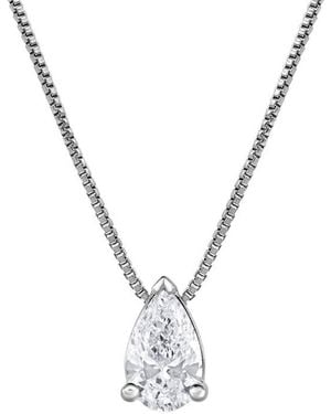 Brilliant Diamond Sterling 0.50 Carat Lab Grown Diamond Pendant Necklace For - Metallic