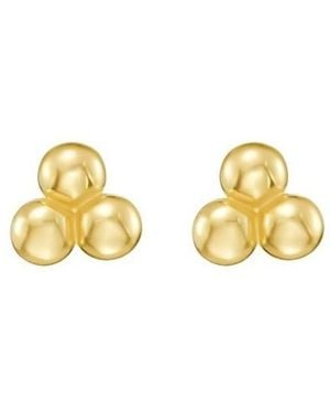 Tresorra 14K Triple Bead Stud Earrings - Metallic