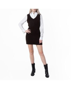 Ferragamo Knitted Sleeveless Mini Dress - Black