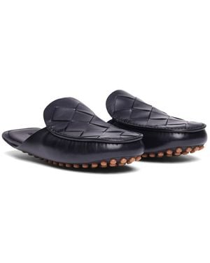 Bottega Veneta Intrecciato Leather Mules - Blue