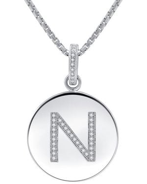 DiamondMuse Diamond Muse 0.10 Cttw Initial Letter Diamond Necklace For Girls, And - Metallic