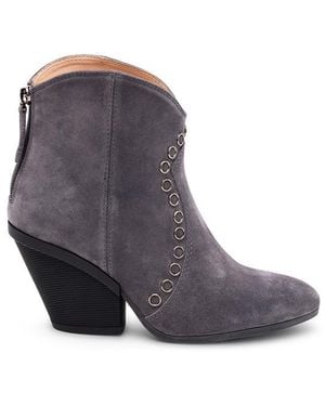 Hogan Eyelet-Embellished Suede Boots - Grey