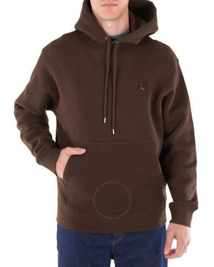 Maison Kitsuné Fox Head Patch Cotton Hoodie - Purple