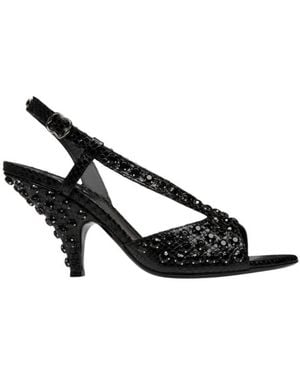 Bally Katy Python Printed Leather Sandals, Brand Size 37.5 Us - Black
