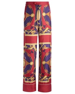 Bally Graphic-Print Wide Leg Trousers - Red