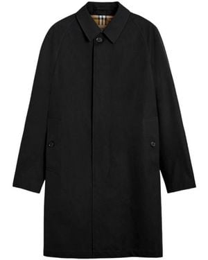 Burberry The Camden Gabardine Car Coat, Brand Size 46Sf (Us - Black