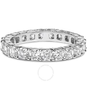 Haus of Brilliance 14K 2 1/3 Cttw Asscher Cut Lab Grown Diamond Eternity Band Ring- Ring - Metallic