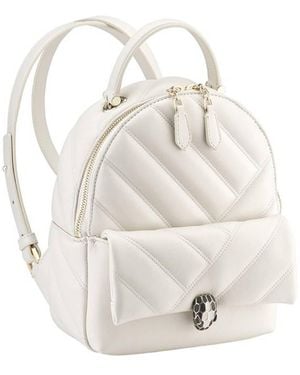 BVLGARI Serpenti Cabochon Backpack - White