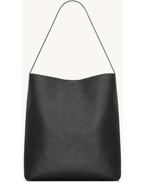 Saint Laurent Bold Large Leather Hobo Bag - Black