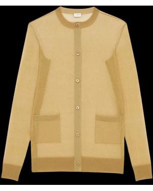 Saint Laurent Sheer Silk Cardigan - Black